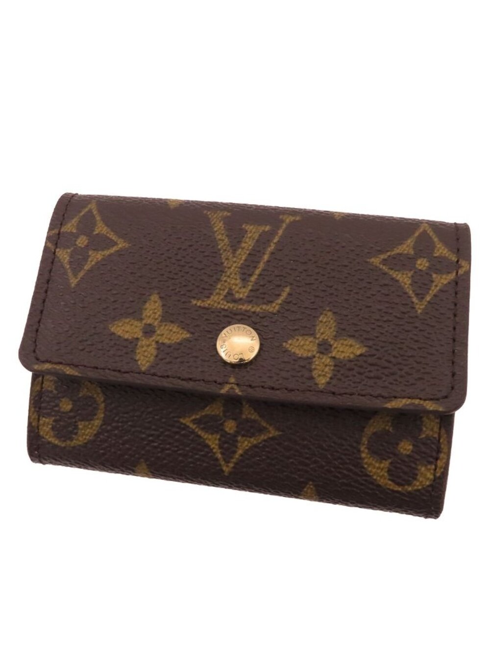 Louis Vuitton Porte Monnaie Plastic Coin Purse Brown Monogram Canvas